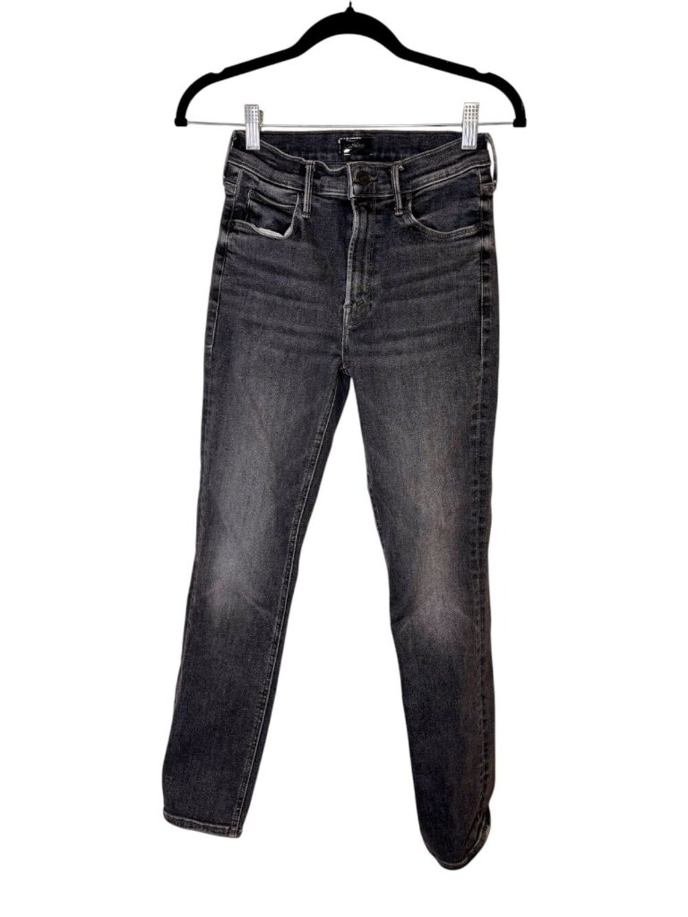 Mother Denim Black Wash The Mid Rise Dazzler Straight Leg Cropped Jeans Size 26 - Picture 4 of 12
